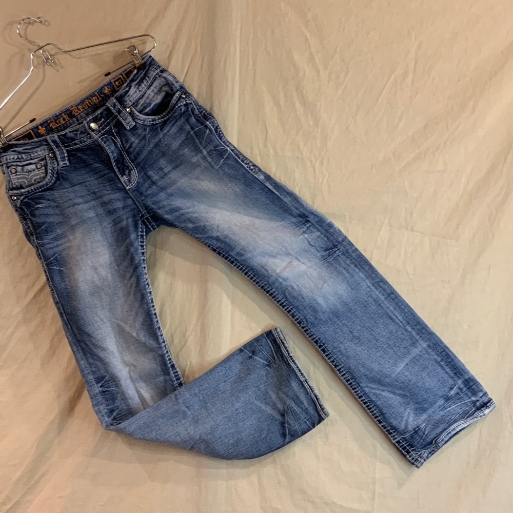 Rock Revival Embellished Light Blue Denim Jeans
